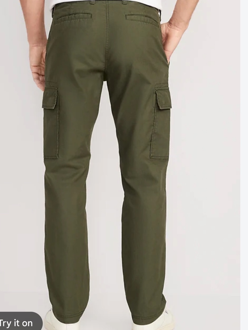 Old Navy Straight- Fit Cargo Utility Pants Military Green Cotton Men’s 38x34 - Picture 2 of 6